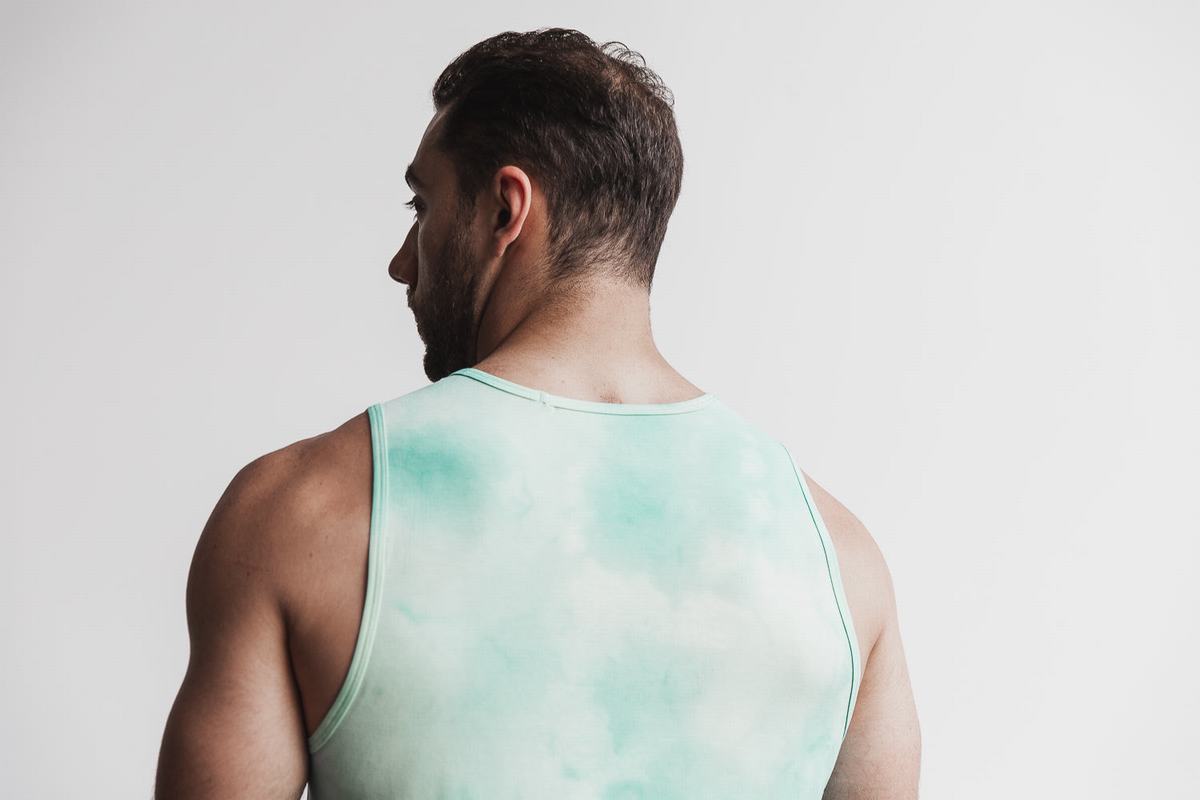 Nobull Tie-Dye Men's Tank Tops Light Turquoise | Australia (ST9574)